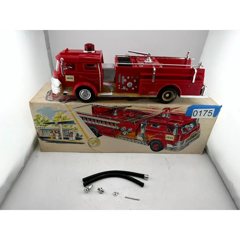 Vintage 1970 Hess Fire Truck Pumper Toy w/ Original Box & Loose Accessories